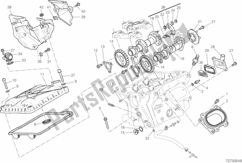 All parts for the Vertical Cylinder Head - Timing of the Ducati Superbike 1299 ABS USA 2015